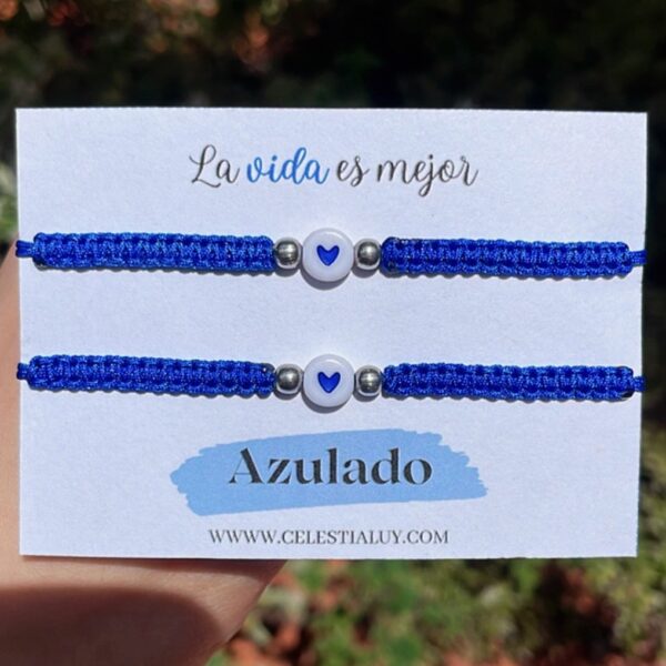 Pulseras para compartir azulado