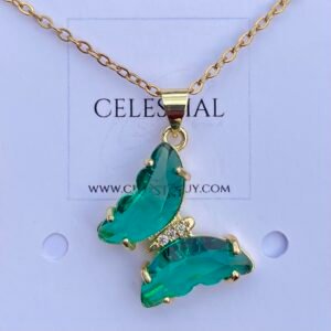 mariposa verde esmeralda collar