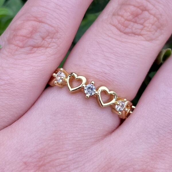 anillos enchapados en oro real 18k