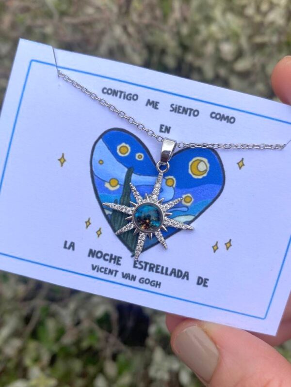 Collar de Acero Chapado en platino Noche estrellada (3 modelos) - Imagen 2