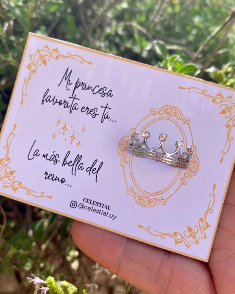 Anillo ajustable de acero En forma de Corona con brillos (2 Modelos) - Imagen 3
