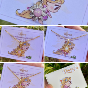 Collar Sol Rapunzel Chapado en Oro Real 18k y acero plateado (4 Modelos)