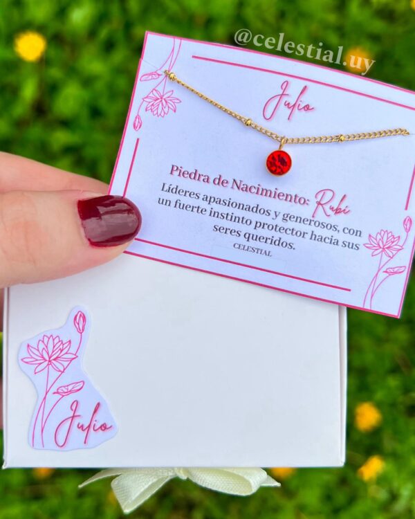 Collar de Acero con piedras de nacimientos (12 MESES) - Imagen 8