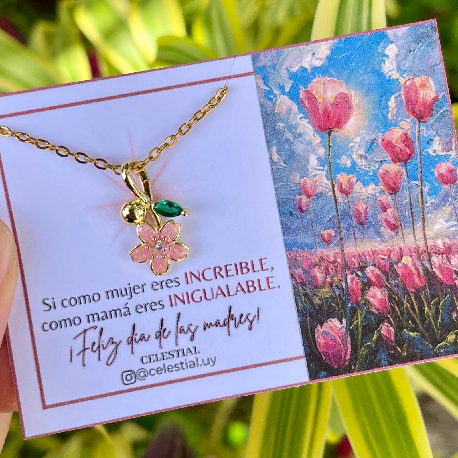 Collar de Acero Chapado en oro real 18k para el día de la madre (4 modelos) - Imagen 3