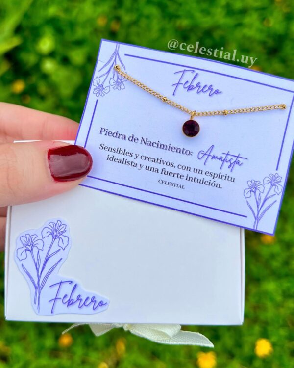 Collar de Acero con piedras de nacimientos (12 MESES) - Imagen 3