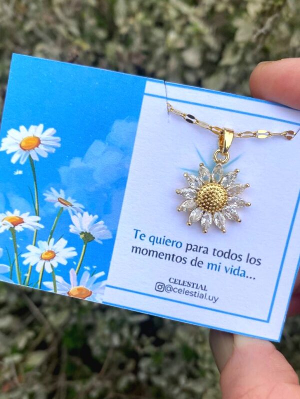 Collar de Acero Q con Dije de Flor (3 modelos) - Imagen 4