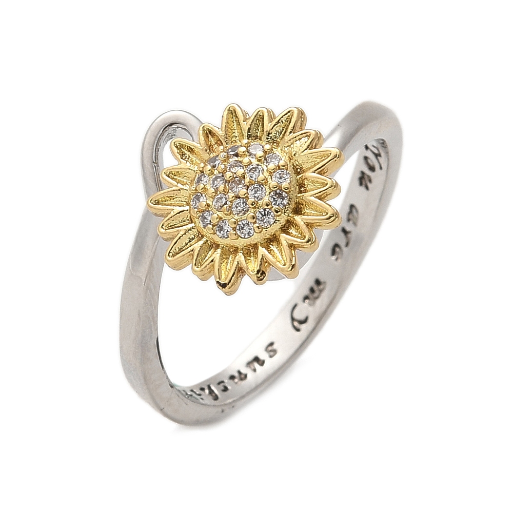 Anillos giratorios con zirconias ajustable baño de platino (3 modelos) - Imagen 4