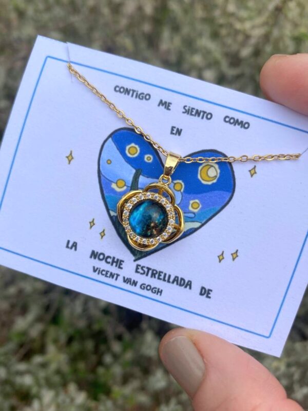 Collar de Acero Chapados Noche estrellada giratorios (2 modelos) - Imagen 2