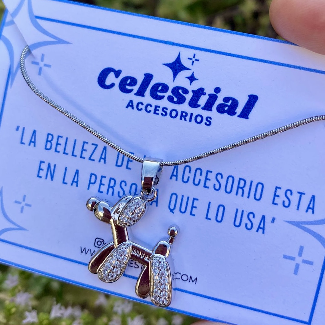 Collar de Acero con dije de perrito de globo (2 modelos) - Imagen 3
