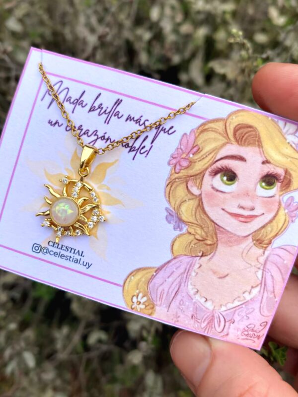 Collar Sol y Luna Rapunzel Chapado en Oro Real 18k (3Modelos) - Imagen 3