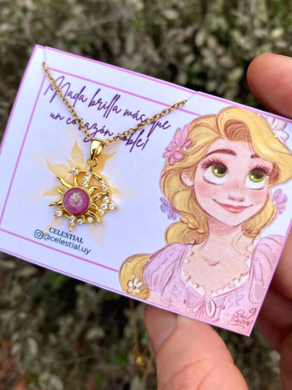 Collar Sol y Luna Rapunzel Chapado en Oro Real 18k (3Modelos) - Imagen 2