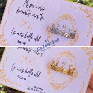 Anillo ajustable de acero En forma de Corona con brillos (2 Modelos)